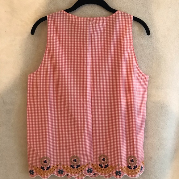 NWT! Madewell Embroidered Gingham Tank Top / Boho - Picture 2 of 8